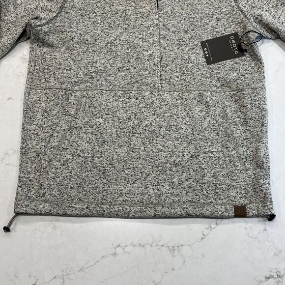 Dakota Grizzly NEW L Dobbs Fleece 1/4 Snap Pullover Jacket Sweater Cream Gray - Picture 3 of 11